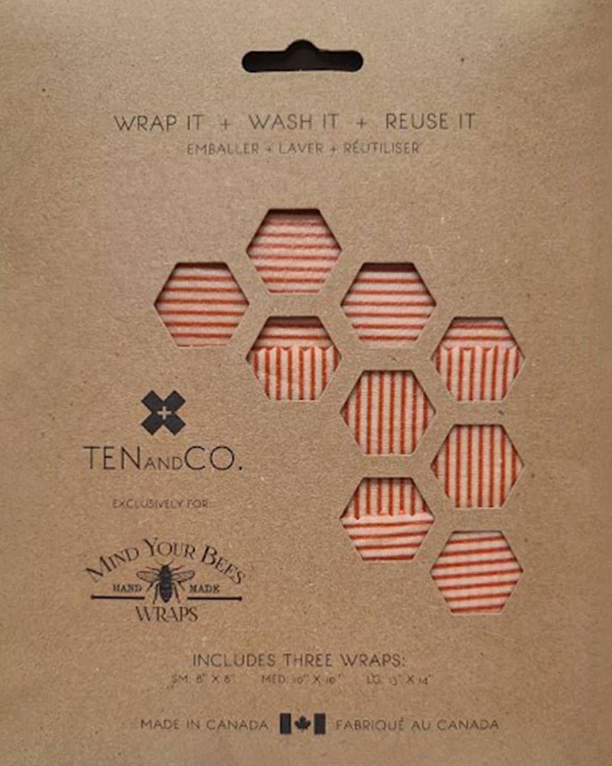 Stripes Rust Beeswax Wrap | 3 Pack