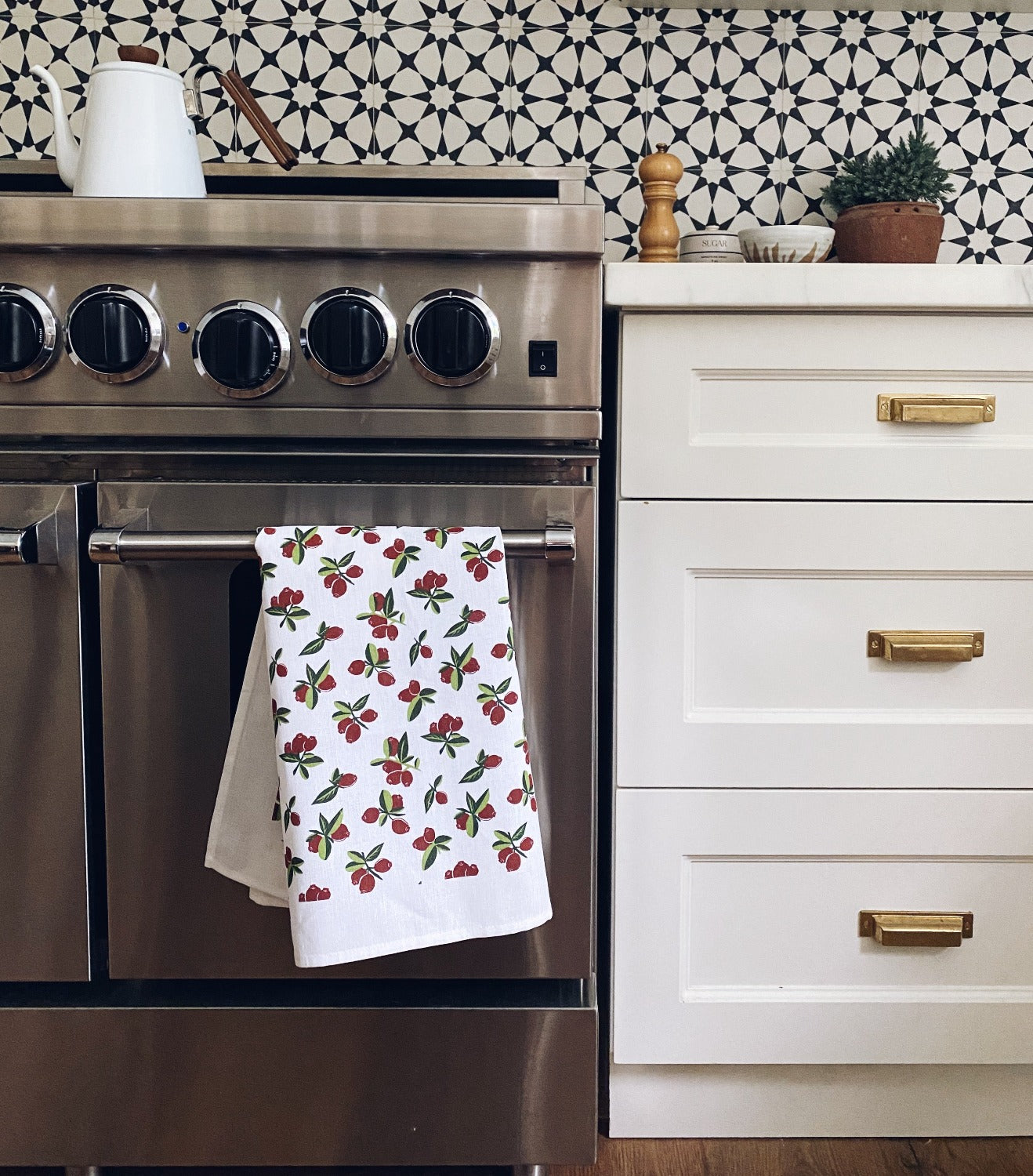 Wild Cranberry Tea Towel