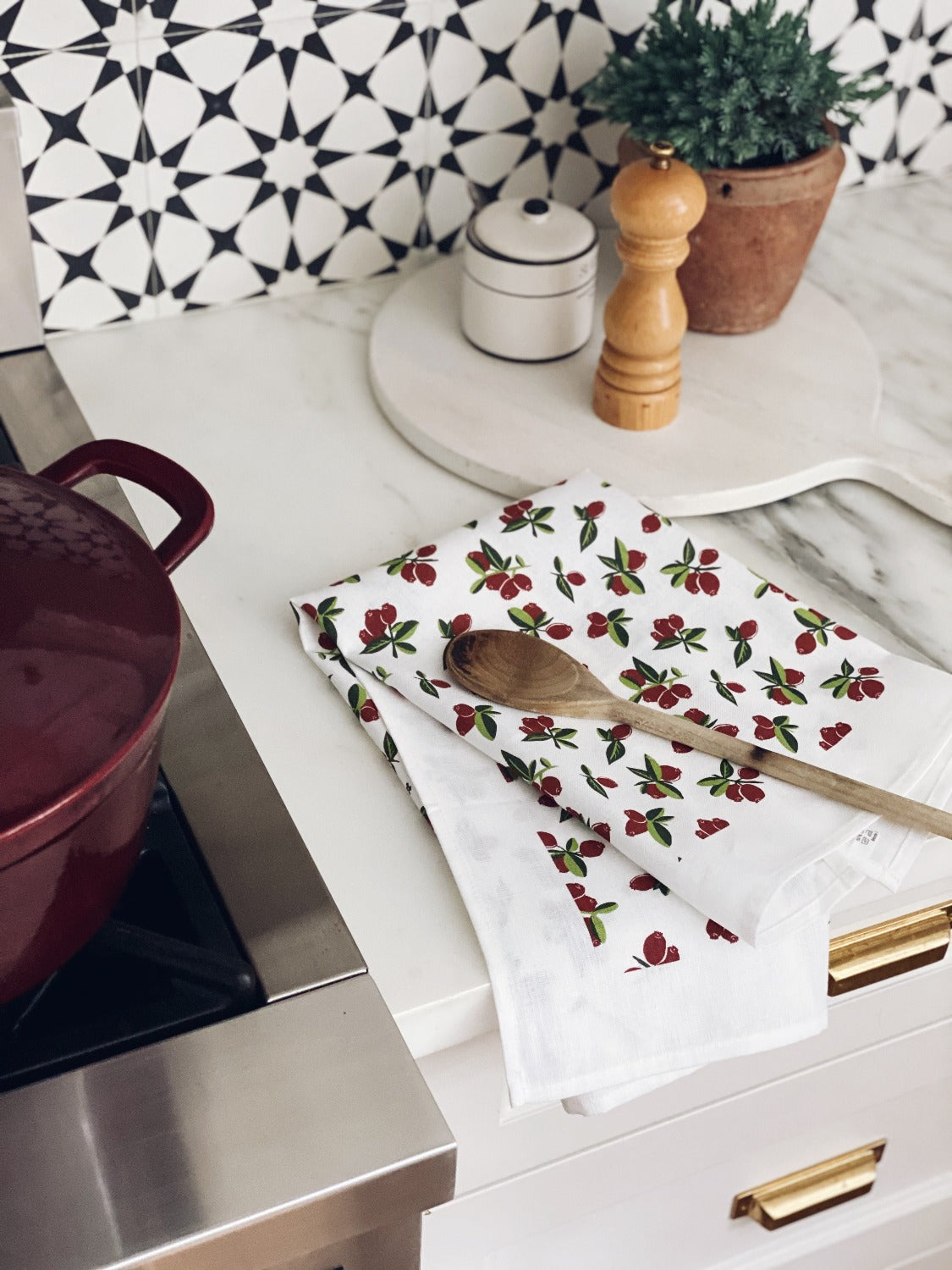 Wild Cranberry Tea Towel
