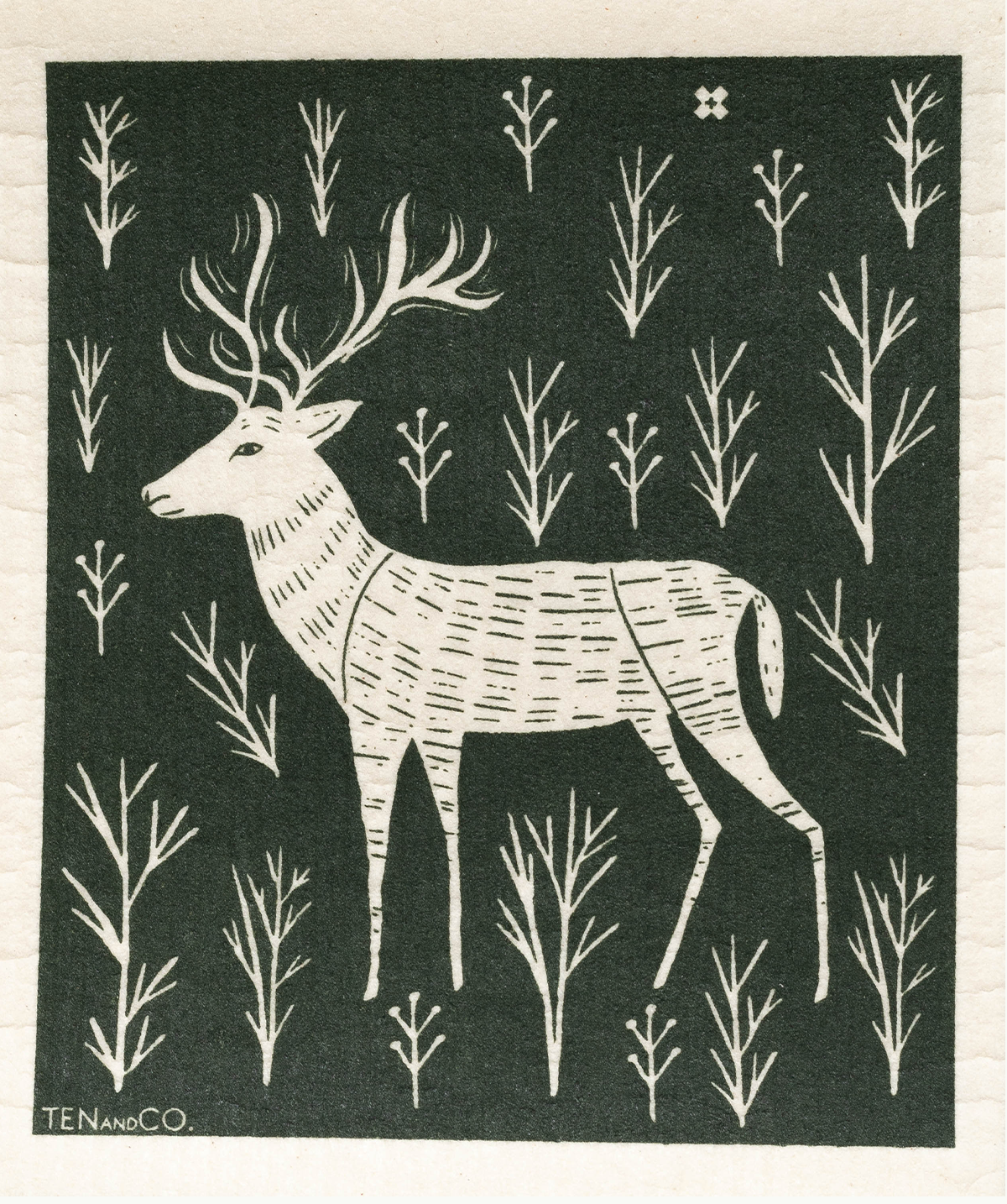 Ten and Co. Stag Sponge Cloth