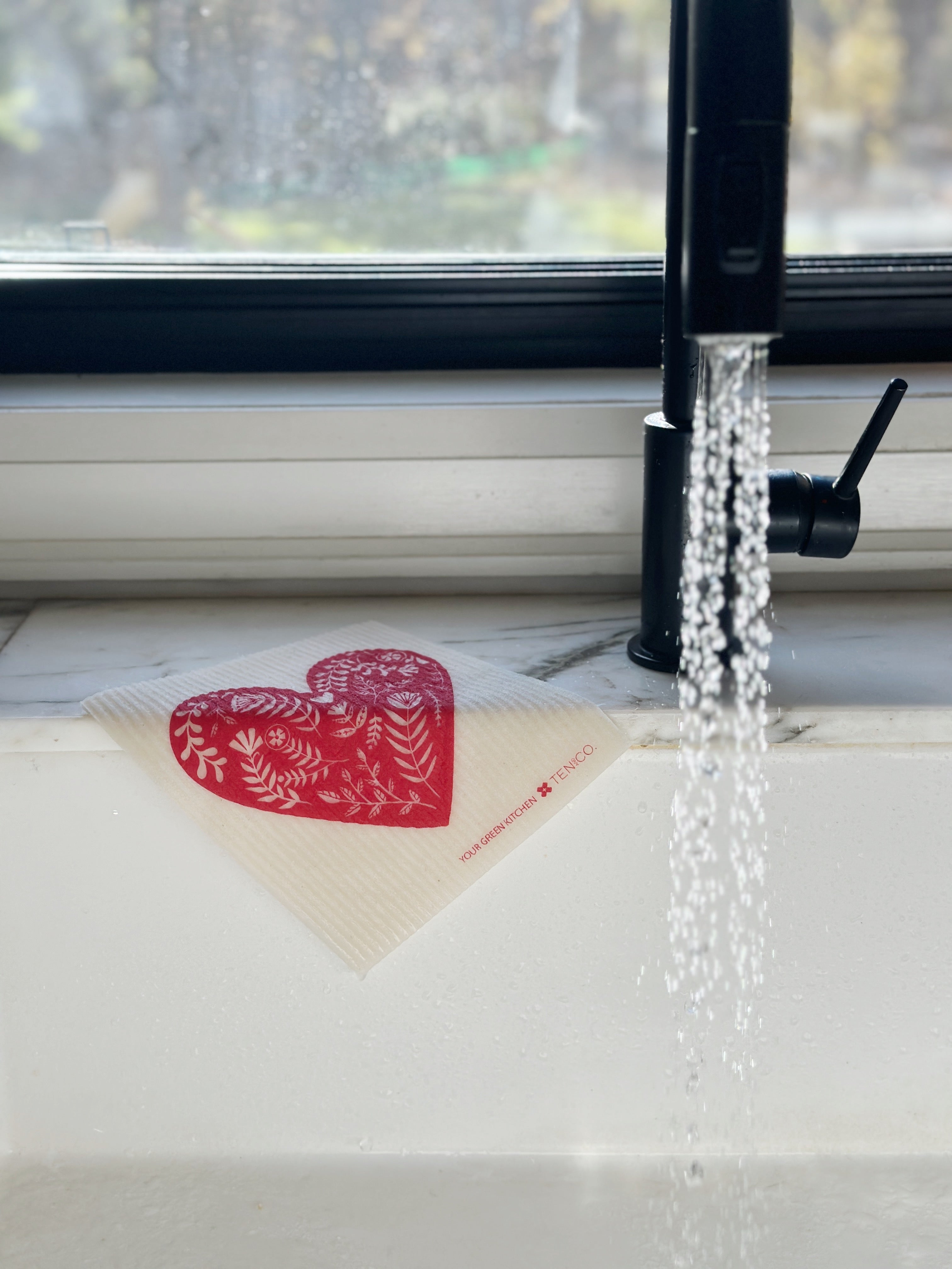 Folk Heart Sponge Cloth